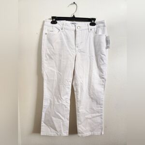 Nine West Women's Jeans‎ Chrystie Capri White Stretched Twill Relaxed Fit 10 NWT